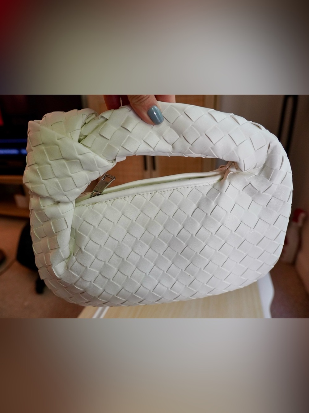 AmaraIvy White Woven Hand/shoulder Bag - Stylish Women’s Handbag
